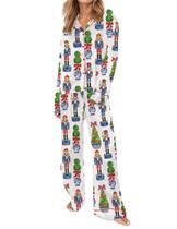 Conjunto de pijamas femininos Juakoso com estampa de Natal, seda, cetim, Y2k