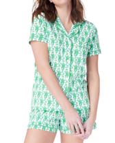 Conjunto de pijamas femininos Zelbuck, 2 peças, Button Down Monkey Bunny Conjunto de pijamas femininos Zelbuck, 2 peças, Button Down Monkey Bunny