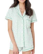 Conjunto de pijamas femininos Zelbuck, 2 peças, Button Down Monkey Bunny