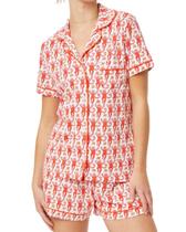 Conjunto de pijamas femininos Zelbuck, moderno de 2 peças, Monkey Bunny Red Conjunto de pijamas femininos Zelbuck, moderno de 2 peças, Monkey Bunny Red