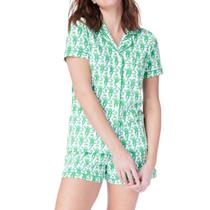 Conjunto de pijamas HMPEAIIY, shorts femininos Y2k Button Down Monkey