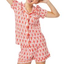 Conjunto de pijamas HMPEAIIY, shorts femininos Y2k Button Down Monkey