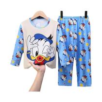 Conjunto De Pijamas Infantis De Manga Comprida Mickey Minnie Winnie the Pooh Para Meninos E Meninas