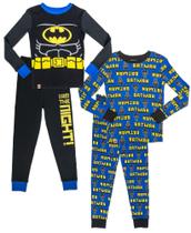 Conjunto de pijamas LEGO Batman Boys 2 por 1 de algodão tamanho 10 preto/azul