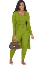 Conjunto de pijamas Lounge de 3 peças para mulheres, cardigã longo OCEANLUX