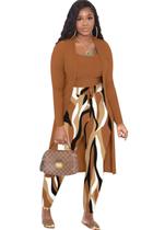 Conjunto de pijamas Lounge de 3 peças para mulheres, cardigã longo OCEANLUX Conjunto de pijamas Lounge de 3 peças para mulheres, cardigã longo OCEANLUX