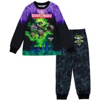 Conjunto de pijamas Monster Jam Grave Digger para crianças e meninos Tie Dye 3T