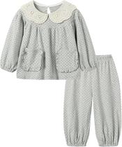 Conjunto de pijamas Mud Kingdom para meninas, bolinhas, 3T, cinza