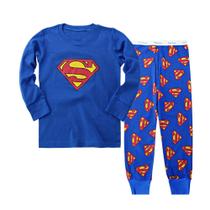 Conjunto de pijamas N'aix Super Hero Boy de manga comprida de algodão 2-7T, 2 peças