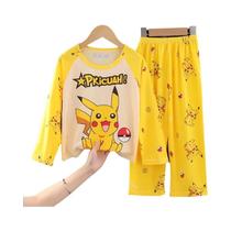 Conjunto De Pijamas Pokémon Pikachu Para Crianças, Pijamas De Cartoon Fofos Para Meninos E Meninas,