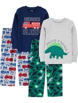 Conjunto de pijamas Simple Joys by Carter's Boys, 4 peças de algodão 2T Conjunto de pijamas Simple Joys by Carter's Boys, 4 peças de algodão 2T