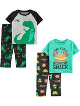 Conjunto de pijamas Simple Joys by Carter's Boys 4T 4 peças cinza/verde