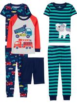 Conjunto de pijamas Simple Joys by Carter's Boys, 6 peças, 12 meses Conjunto de pijamas Simple Joys by Carter's Boys, 6 peças, 12 meses