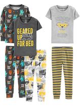 Conjunto de pijamas Simple Joys by Carter's Boys, 6 peças de algodão 2T Conjunto de pijamas Simple Joys by Carter's Boys, 6 peças de algodão 2T