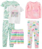 Conjunto de pijamas Simple Joys by Carter's Girls 4T, 6 peças de algodão Conjunto de pijamas Simple Joys by Carter's Girls 4T, 6 peças de algodão