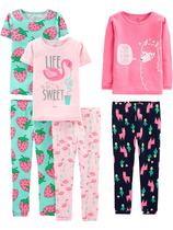 Conjunto de pijamas Simple Joys by Carter's Girls 6 peças de 8 anos Conjunto de pijamas Simple Joys by Carter's Girls 6 peças de 8 anos