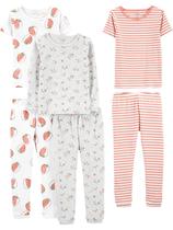 Conjunto de pijamas Simple Joys da Carter's Girls de 6 a 9 meses, 6 unidades