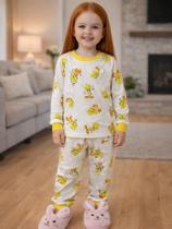 Conjunto De Pijamas Sortido Crianças Menina Menino Manga Longa Inverno Frio com Punho idade 1 ao 12