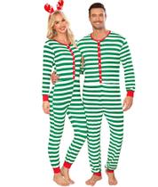 Conjunto de pijamas SWOMOG Christmas Family Onesie Stripe Soft