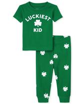 Conjunto de pijamas The Children's Place St Patricks Day 2T de algodão