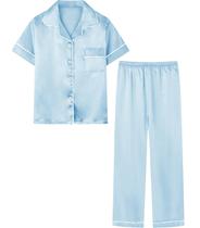 Conjunto de pijamas Umeyda Satin para meninas de manga curta e calças 5-6Y