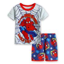 Conjunto de pijamas youenyou Little Boys Spiderman Summer 100% algodão