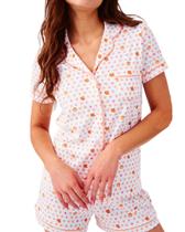 Conjunto de pijamas Zelbuck feminino Preppy Monkey com estampa de coelho