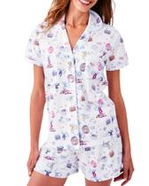 Conjunto de pijamas Zelbuck femininos Y2k Preppy Monkey Beach Shorts