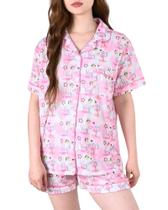 Conjunto de pijamas Zelbuck femininos Y2k Preppy Monkey Beach Shorts