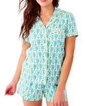 Conjunto de pijamas Zelbuck femininos Y2k Preppy Monkey Beach Shorts