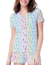 Conjunto de pijamas Zelbuck, shorts femininos modernos de macaco de 2 peças Conjunto de pijamas Zelbuck, shorts femininos modernos de macaco de 2 peças