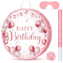Conjunto de piñata de aniversário em ouro rosa Sinmoe com confete de olhos vendados Conjunto de piñata de aniversário em ouro rosa Sinmoe com confete de olhos vendados