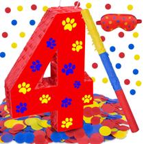 Conjunto de Piñata Patinha de Cachorro Número 4 para Festa de Aniversário