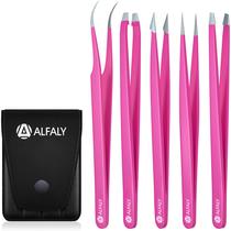 Conjunto de Pinças Alfaly 5 Peças de Aço Inoxidável Precisão Rosa Conjunto de Pinças Alfaly 5 Peças de Aço Inoxidável Precisão Rosa