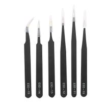 Conjunto de pinças antiestáticas de precisão Salmue 6PCS
