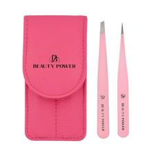 Conjunto de pinças Beauty Power Professional Slant & Point Pink Conjunto de pinças Beauty Power Professional Slant & Point Pink