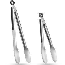 Conjunto de pinças de cozinha Hotec em aço inoxidável de 2 a 23 cm e 30 cm
