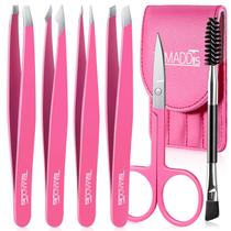 Conjunto de pinças de sobrancelha TSMaddts, 6 peças para mulheres com tesoura e pincel Conjunto de pinças de sobrancelha TSMaddts, 6 peças para mulheres com tesoura e pincel