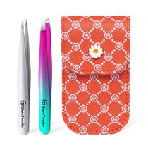 Conjunto de pinças GlamTweeler Expert Slant and Point Tip com estojo