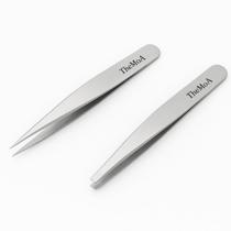 Conjunto de pinças THEMOA Precision em aço inoxidável pontiagudo e inclinado