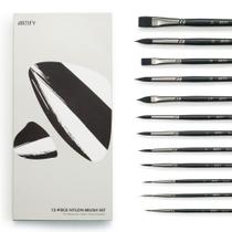 Conjunto de pincéis de aquarela ARTIFY 12 PCS de nylon sintético Conjunto de pincéis de aquarela ARTIFY 12 PCS de nylon sintético