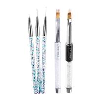 Conjunto de pincéis de arte de unhas LWBTOSEE, 2 peças de pincel Nail Ombre e 3 forros Conjunto de pincéis de arte de unhas LWBTOSEE, 2 peças de pincel Nail Ombre e 3 forros