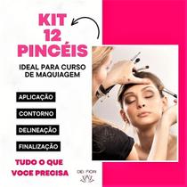 Conjunto de Pincéis de Maquiagem 12 Pçs Beleza Durabilidade