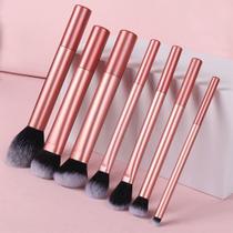 Conjunto de Pincéis de Maquiagem 7 Peças para Blush Pó Corretivo e Sombra Laranja OEM Conjunto de Pincéis de Maquiagem 7 Peças para Blush Pó Corretivo e Sombra Laranja OEM