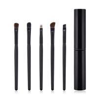 Conjunto de pincéis de maquiagem AKOAK Travel Portable Mini Eye, 5 peças, preto