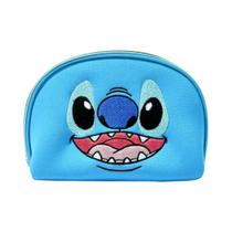 Conjunto De Pincéis De Maquiagem Bordados Com Stitch Azul Fofo Com Pente De Almofada De Ar, Presente