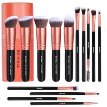 Conjunto de pincéis de maquiagem BS-MALL Premium Synthetic 14 unidades com estojo