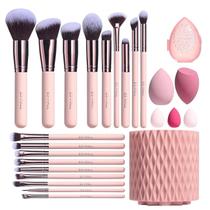 Conjunto de pincéis de maquiagem BS-MALL Premium Synthetic 18 unidades com estojo
