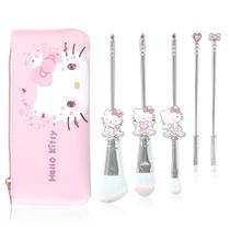Conjunto De Pincéis De Maquiagem De Metal Hello Kitty 5 Unidades De Base Cosmética Para Bochechas E