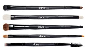 Conjunto de pincéis de maquiagem Diane D4390, dupla face, pacote com 5